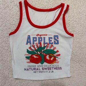 SHEIN White and Red Crop Top
